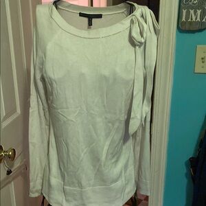 White House Black Market Cream Sweatshirt with Bow Detail